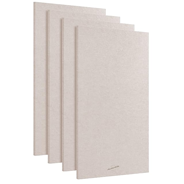 AudioSilk room kit of four large acoustic panels in natural finish