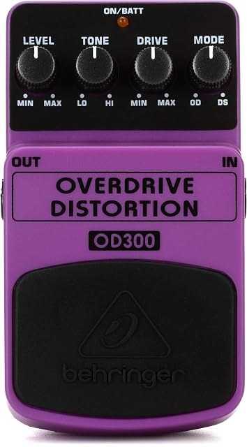 Behringer OD300 two-mode overdrive and distortion pedal in purple