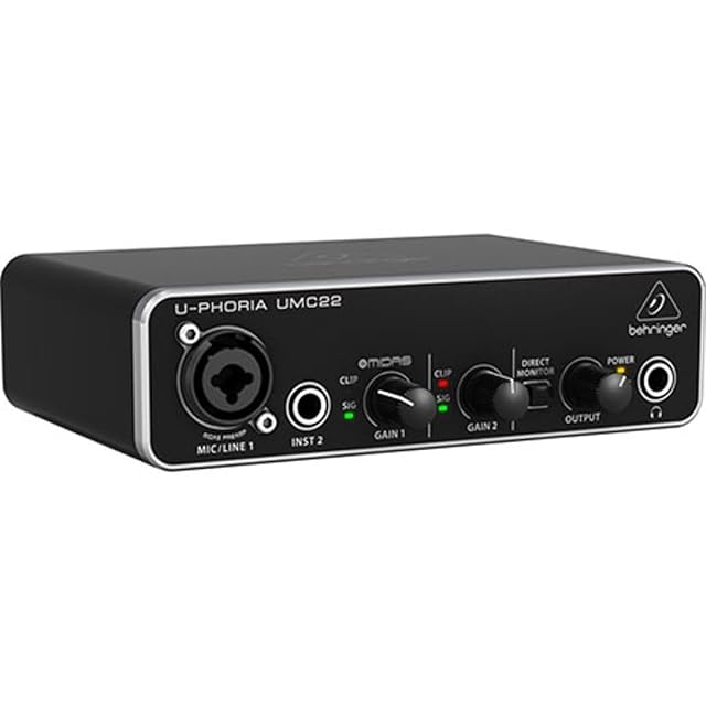 Behringer UMC22 compact USB audio interface with two inputs