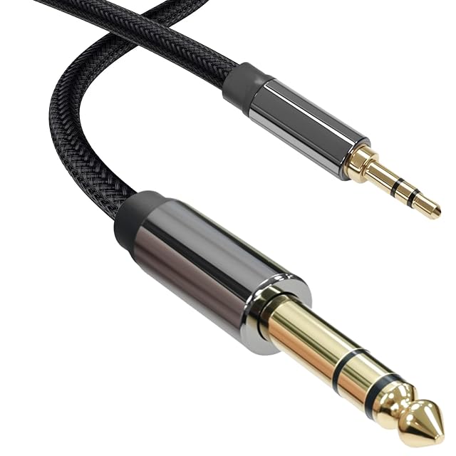 Cyberguys braided 3.5 mm to 1/4 inch TRS stereo cable