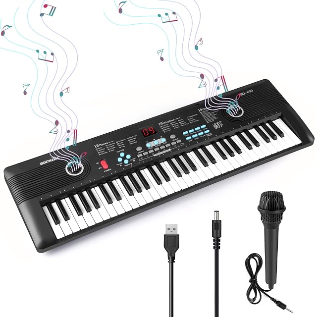 Egerget P8 61-key portable electronic keyboard with built-in speakers