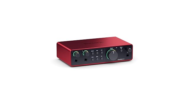 Focusrite Scarlett 2i2 4th generation USB-C audio interface with two inputs