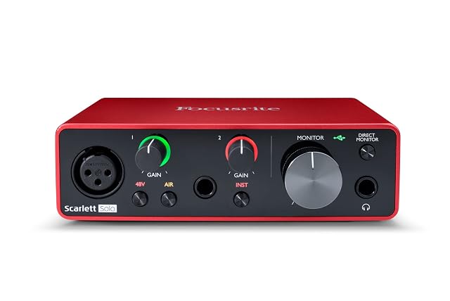 Focusrite Scarlett Solo 3rd generation USB-C audio interface in red
