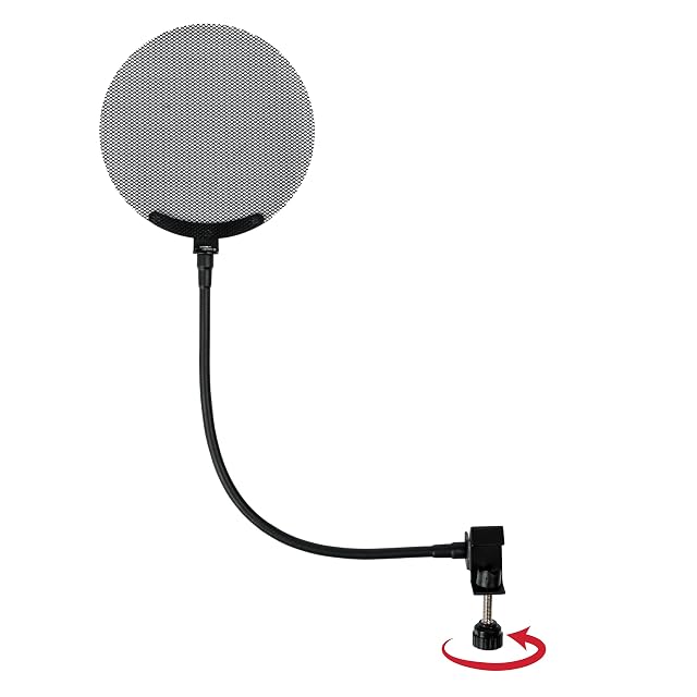Gator Frameworks metal pop filter on a 12.4-inch gooseneck
