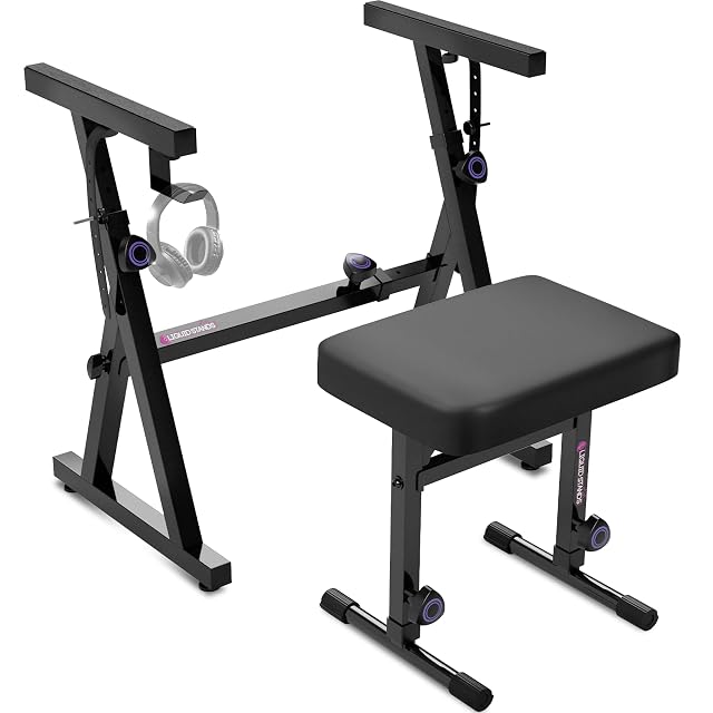 Liquid Stands keyboard stand with matching padded bench