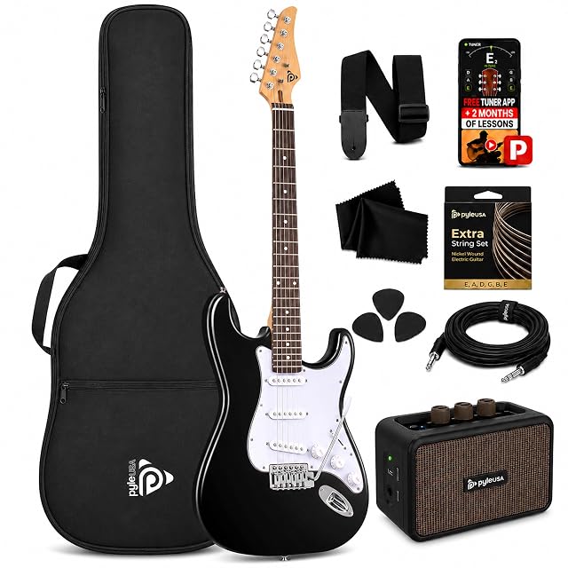 Pyle ST electric guitar starter set in black with amplifier and gig bag