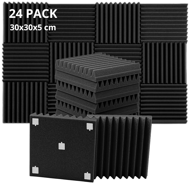 ROVSON high-density acoustic panels 30 by 30 by 5 cm in anthracite grey