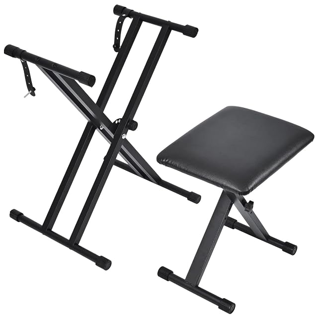 Tipatyard double-X keyboard stand with padded PU bench