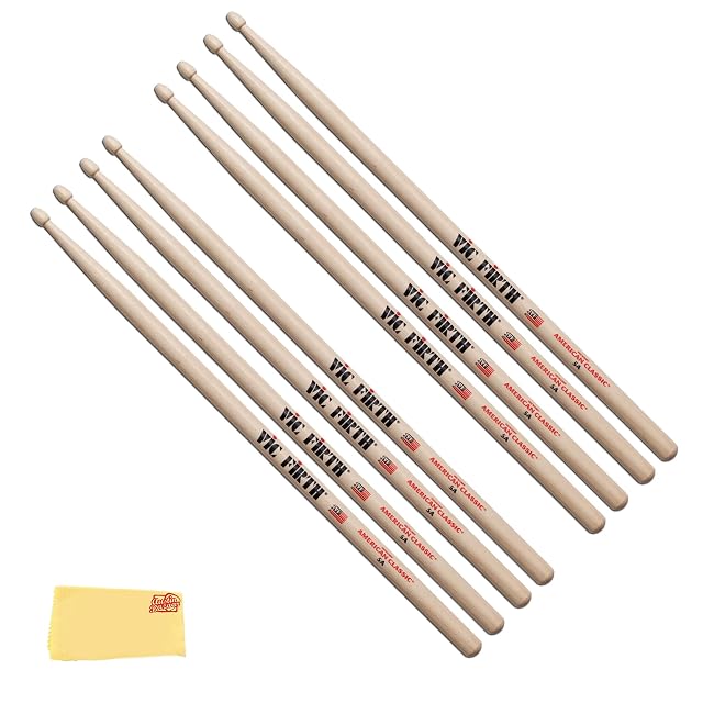 Vic Firth American Classic 5A hickory drumsticks, four pairs